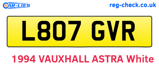 L807GVR are the vehicle registration plates.