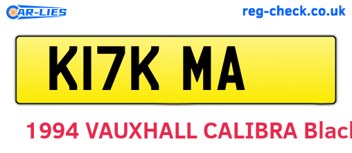 K17KMA are the vehicle registration plates.