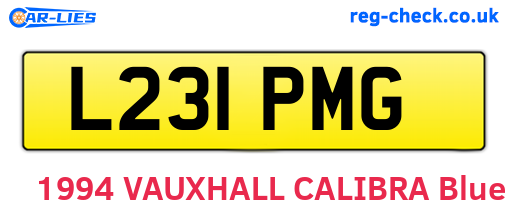 L231PMG are the vehicle registration plates.
