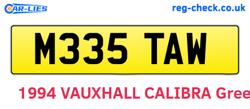 M335TAW are the vehicle registration plates.