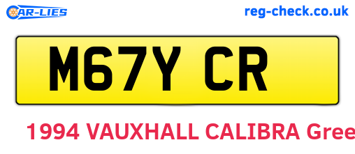 M67YCR are the vehicle registration plates.