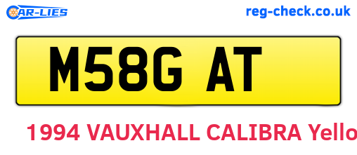 M58GAT are the vehicle registration plates.