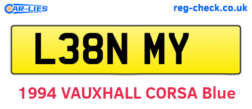 L38NMY are the vehicle registration plates.