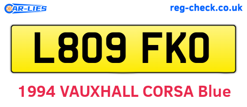 L809FKO are the vehicle registration plates.