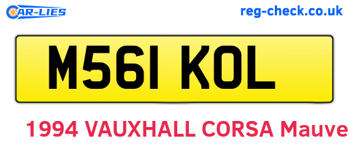 M561KOL are the vehicle registration plates.