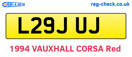L29JUJ are the vehicle registration plates.