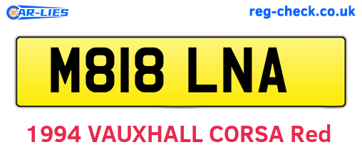M818LNA are the vehicle registration plates.