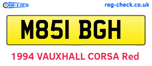 M851BGH are the vehicle registration plates.