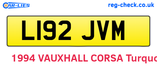 L192JVM are the vehicle registration plates.