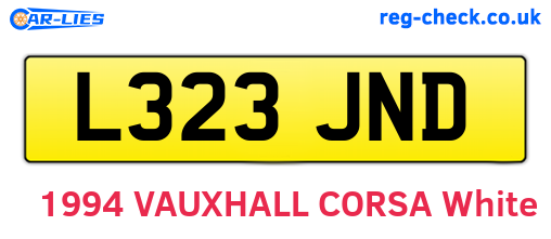 L323JND are the vehicle registration plates.