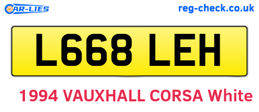 L668LEH are the vehicle registration plates.