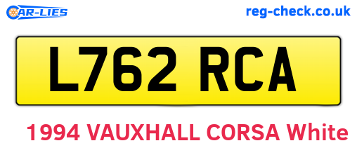 L762RCA are the vehicle registration plates.