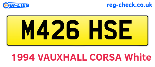 M426HSE are the vehicle registration plates.