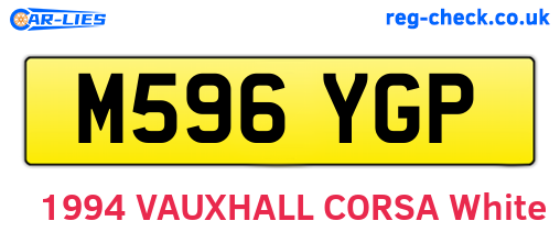 M596YGP are the vehicle registration plates.