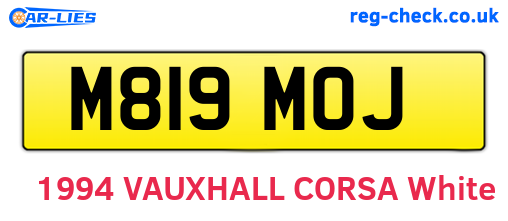 M819MOJ are the vehicle registration plates.