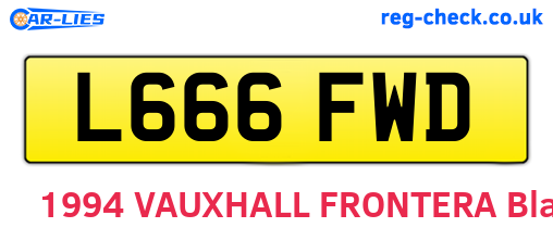 L666FWD are the vehicle registration plates.
