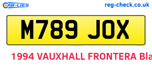 M789JOX are the vehicle registration plates.
