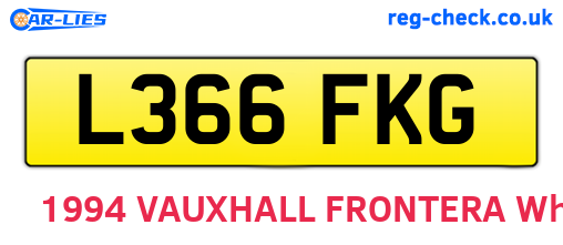 L366FKG are the vehicle registration plates.