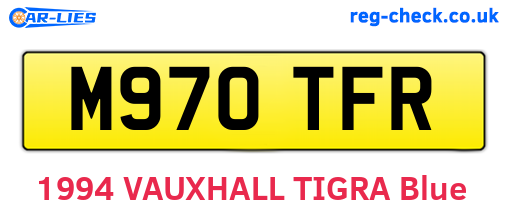 M970TFR are the vehicle registration plates.