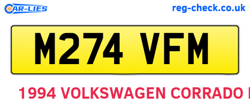 M274VFM are the vehicle registration plates.