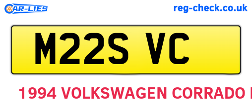 M22SVC are the vehicle registration plates.