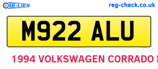 M922ALU are the vehicle registration plates.
