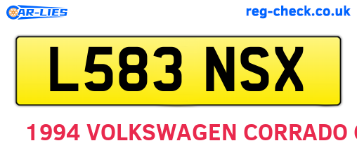 L583NSX are the vehicle registration plates.