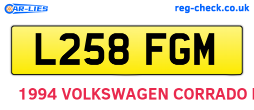 L258FGM are the vehicle registration plates.
