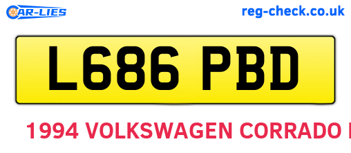 L686PBD are the vehicle registration plates.