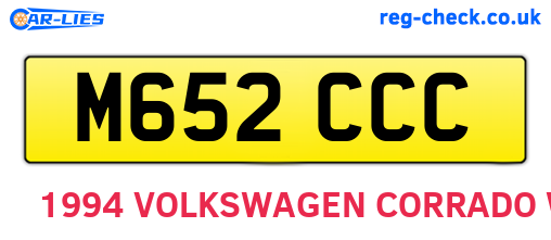 M652CCC are the vehicle registration plates.