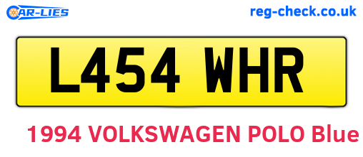 L454WHR are the vehicle registration plates.