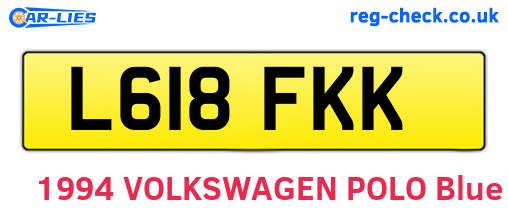 L618FKK are the vehicle registration plates.