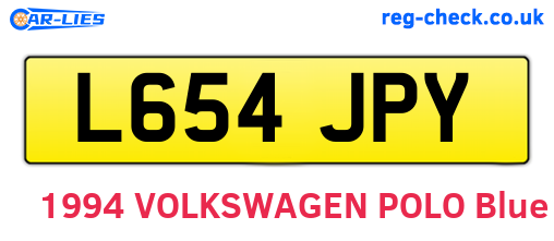 L654JPY are the vehicle registration plates.