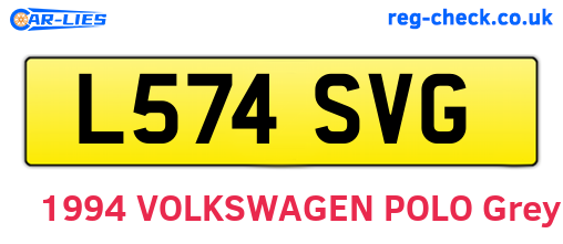 L574SVG are the vehicle registration plates.