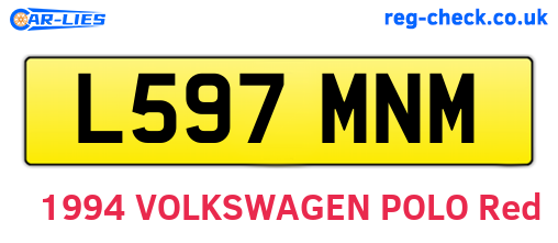 L597MNM are the vehicle registration plates.