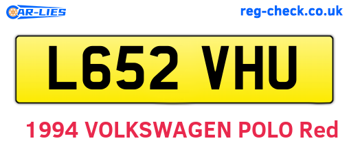L652VHU are the vehicle registration plates.