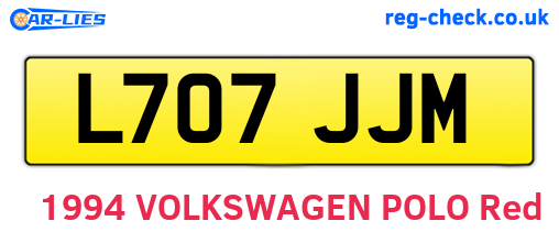 L707JJM are the vehicle registration plates.