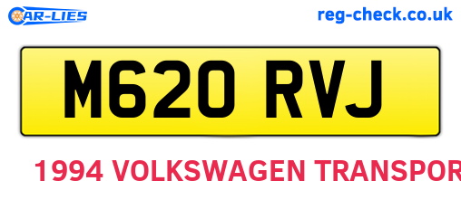 M620RVJ are the vehicle registration plates.
