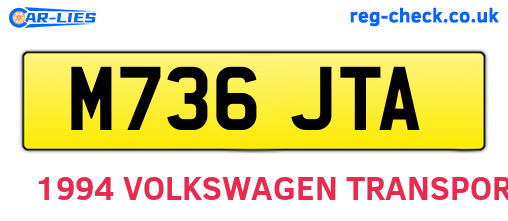 M736JTA are the vehicle registration plates.