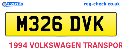 M326DVK are the vehicle registration plates.