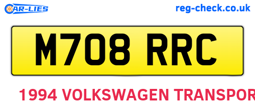 M708RRC are the vehicle registration plates.