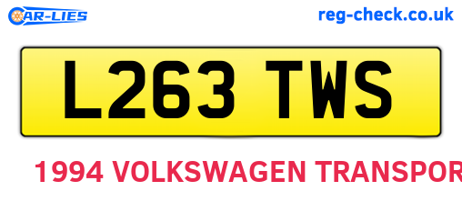 L263TWS are the vehicle registration plates.