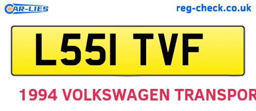 L551TVF are the vehicle registration plates.