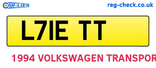 L71ETT are the vehicle registration plates.