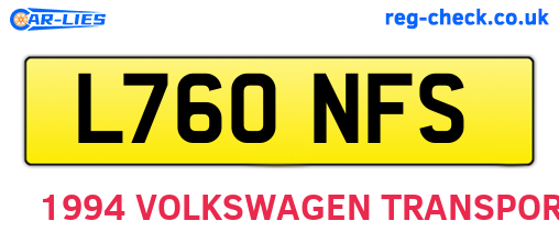 L760NFS are the vehicle registration plates.
