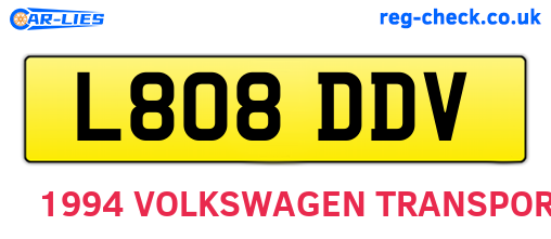 L808DDV are the vehicle registration plates.