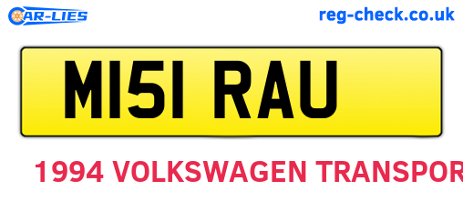 M151RAU are the vehicle registration plates.