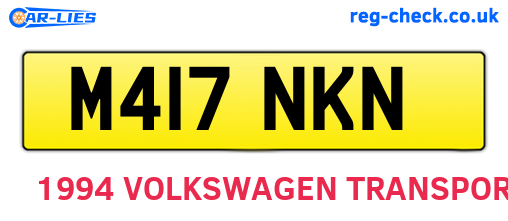 M417NKN are the vehicle registration plates.