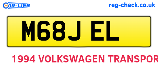 M68JEL are the vehicle registration plates.
