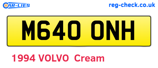 M640ONH are the vehicle registration plates.